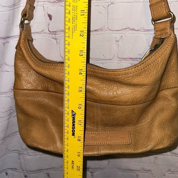 Vintage Fossil Women's Tan Brown Leather Shoulder Bag with Front Flap Pocket - Picture 9 of 14